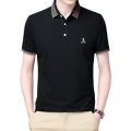 New Short Sleeve T-Shirt For Men Loose Summer Business Plain Mercerized Cotton Lapel Polo Shirt Half Sleeve Father - Image 3