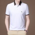 New Short Sleeve T-Shirt For Men Loose Summer Business Plain Mercerized Cotton Lapel Polo Shirt Half Sleeve Father - Image 6