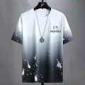 Gradient Half-length Sleeve Versatile Casual T-shirt