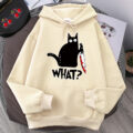 Killer Black Cat Killer Black Cat Surprised Hoodies Male