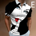 Shirts For Men Face Art Print Short Sleeve Tshirts Streetwear Mens - Image 2